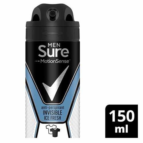 Sure Men's Antiperspirant Deodorant (Invisible Ice Fresh) - 150ml - sassydeals.co.uk