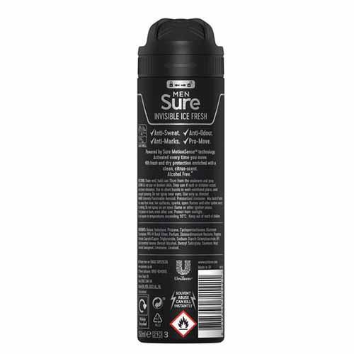 Sure Men's Antiperspirant Deodorant (Invisible Ice Fresh) - 150ml - sassydeals.co.uk