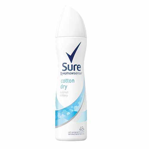 Sure Women's Antiperspirant Deodorant (Cotton Dry) - 150ml - sassydeals.co.uk