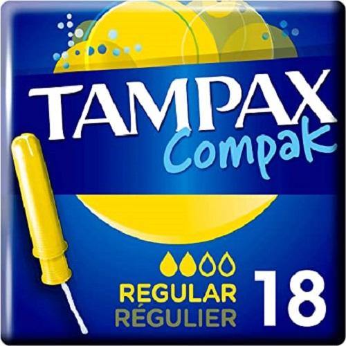 Tampax Compak Regular Tampons with Applicator (Yellow) - 18's - sassydeals.co.uk