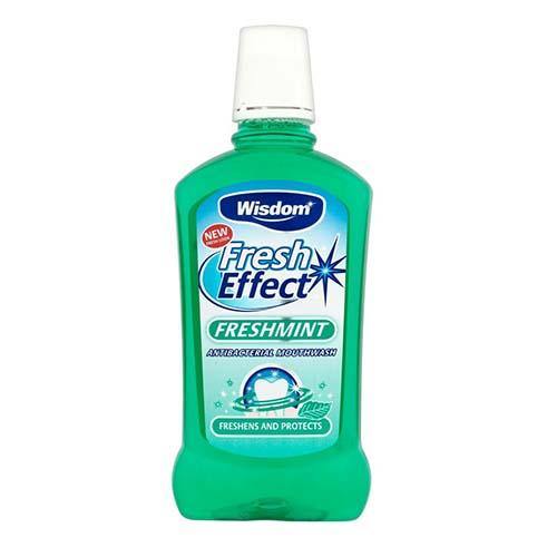 Wisdom Fresh Effect Antibacterial Mouthwash (Fresh Mint) - 500ml - sassydeals.co.uk